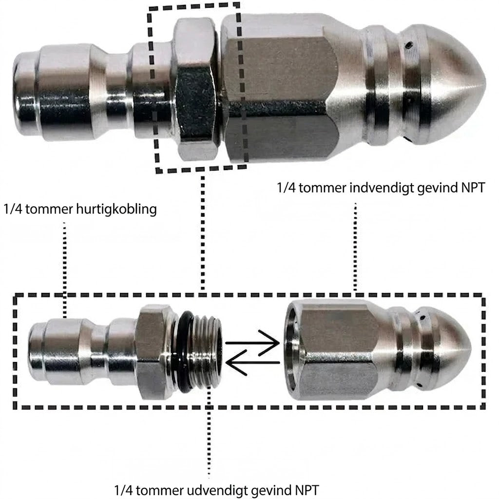 🔩 Kloakrensedyse i rustfrit stål – Fjerner blokeringer og forebygger dybdegående tilstopninger 💦🚿