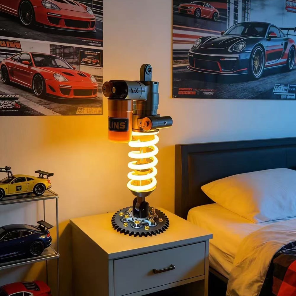 Justerbar støddæmper med LED-lampe