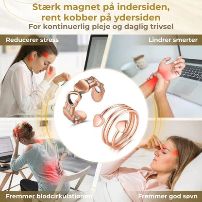 Wellness-ring i kobber – magnetisk og justerbar