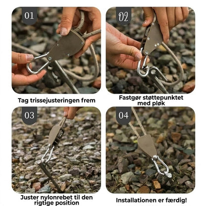 Justerbare taljekroge til camping