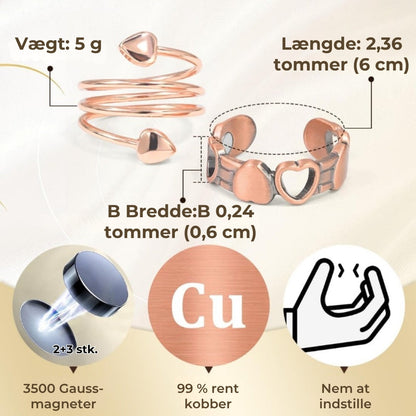 Wellness-ring i kobber – magnetisk og justerbar