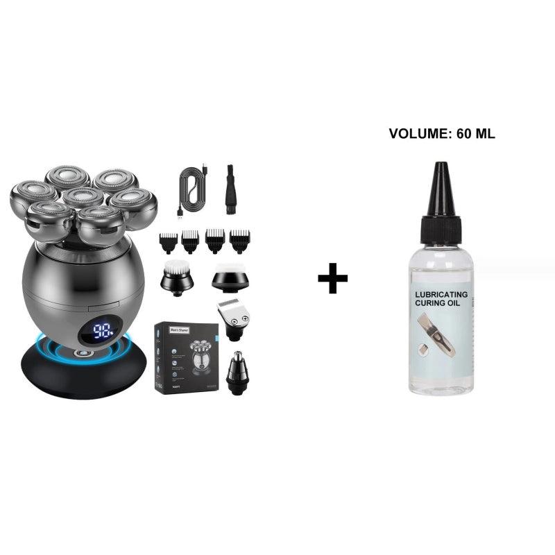 💪 7D Fleksibelt barbermaskinesæt | 5-i-1 Multifunktion⚡ Trådløs opladning + LED-batteriindikator🚿 Våd- og tørbarbering · Vaskbar🪐 Praktisk til rejsen