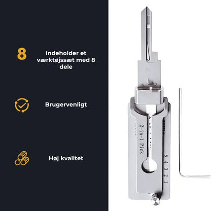 Lockpick-sæt i rustfrit stål