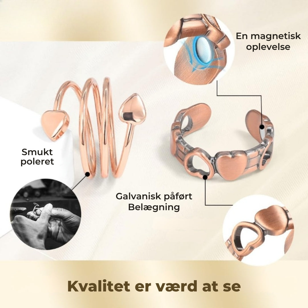 Wellness-ring i kobber – magnetisk og justerbar