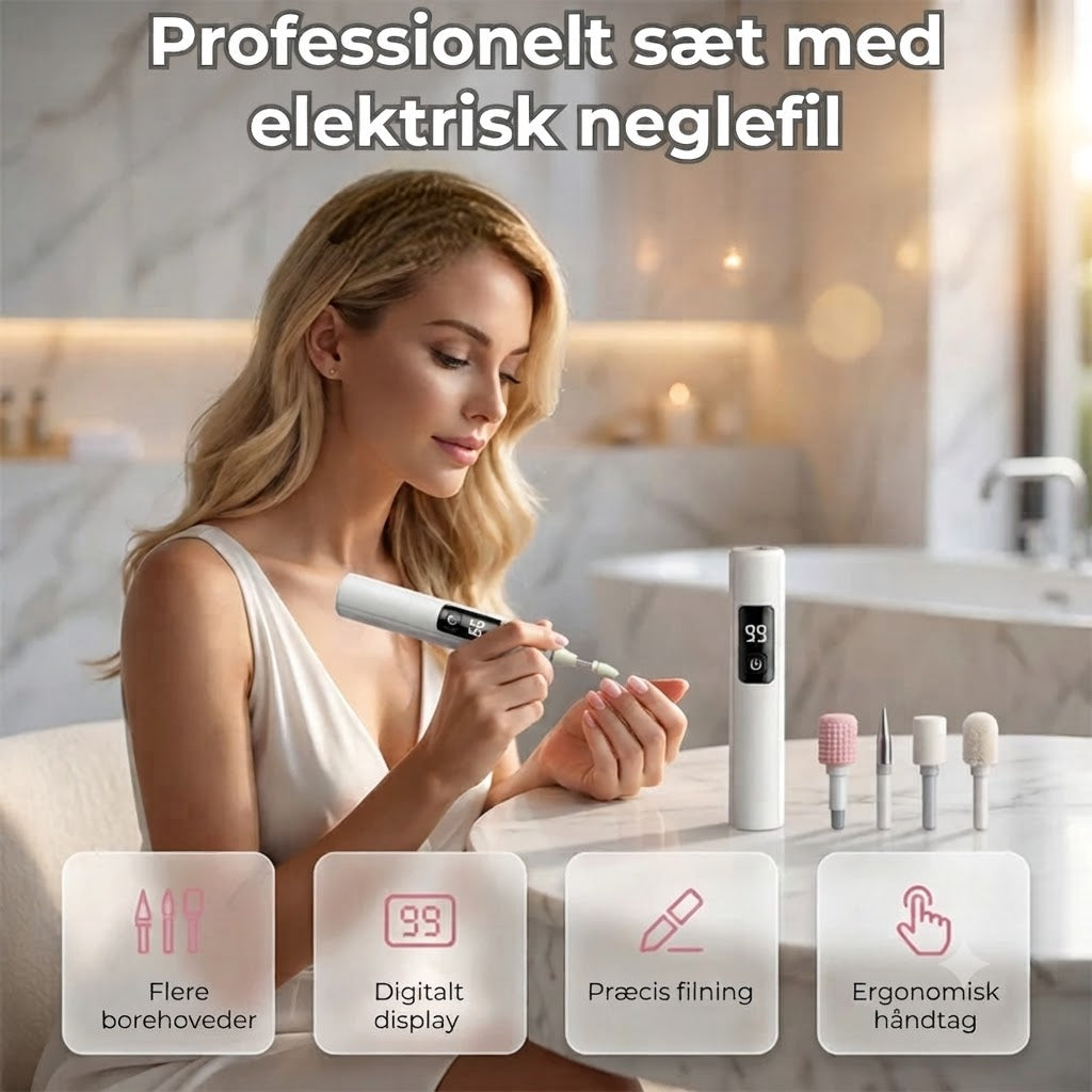 Elektrisk neglefil med digital hastighedsindstilling