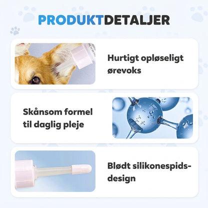 🐾 KØB 2, FÅ 1 GRATIS! ✨ Ørerens til kæledyr – Mild formel med beroligende aloe vera til hunde og katte, forebygger infektioner og dårlig lugt 🌿👂