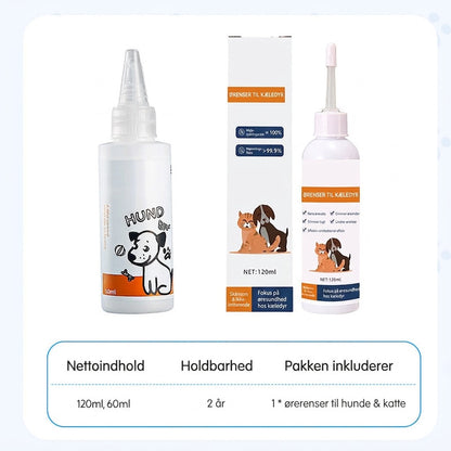 🐾 KØB 2, FÅ 1 GRATIS! ✨ Ørerens til kæledyr – Mild formel med beroligende aloe vera til hunde og katte, forebygger infektioner og dårlig lugt 🌿👂