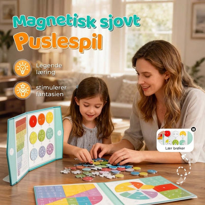 💖 Magnetisk brøk-puslespilsbog til børn