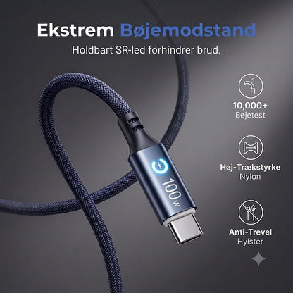 Hurtigopladningskabel Type-C til Type-C