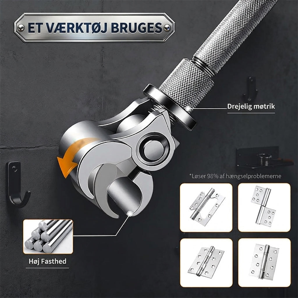 🔧 Universel justerbar hængselnøgle – Robust konstruktion, ergonomisk greb & nem at bruge 🚪