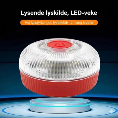V16 Stroboskopisk advarselslys med kraftig magnetbund og batteri