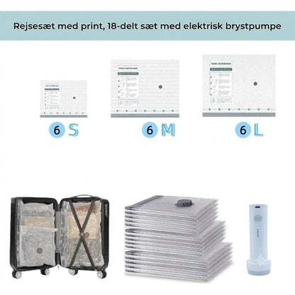 Vakuumpumpe med pladsbesparende poser